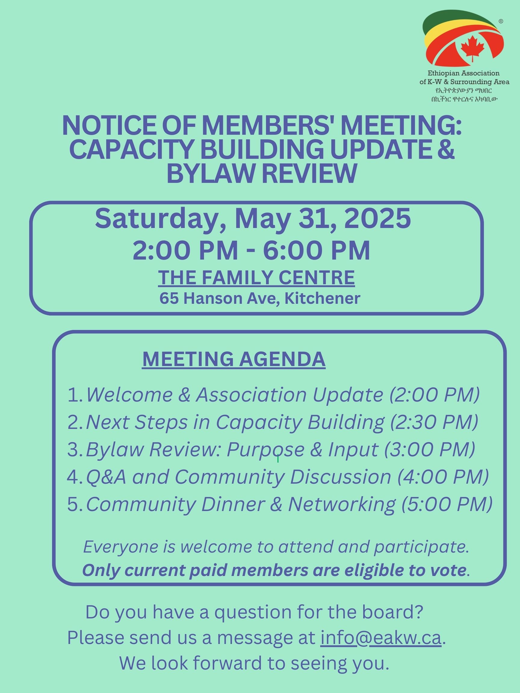 Community Meeting May 31, 2025: Capacity Building Update, Bylaw Review ...